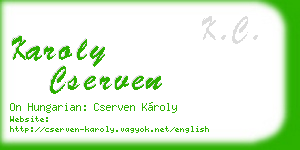 karoly cserven business card
