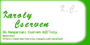 karoly cserven business card